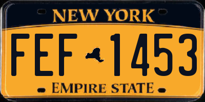 NY license plate FEF1453