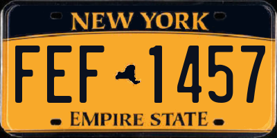 NY license plate FEF1457