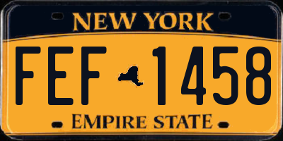 NY license plate FEF1458