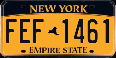 NY license plate FEF1461