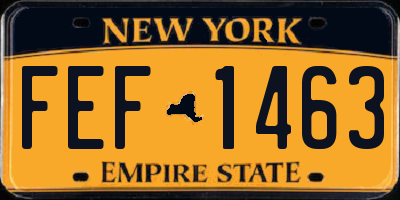 NY license plate FEF1463