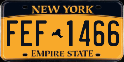 NY license plate FEF1466