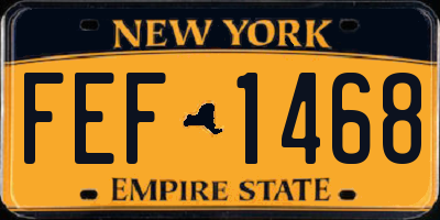 NY license plate FEF1468