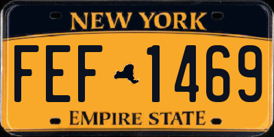 NY license plate FEF1469