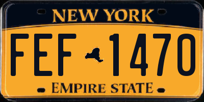 NY license plate FEF1470