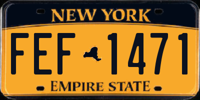 NY license plate FEF1471