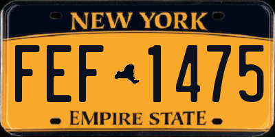 NY license plate FEF1475