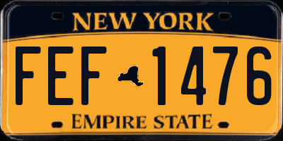 NY license plate FEF1476