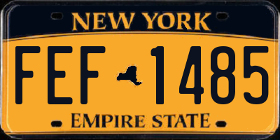 NY license plate FEF1485