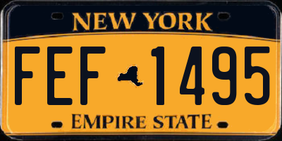 NY license plate FEF1495