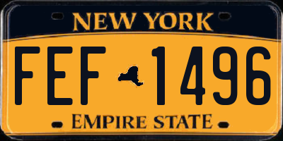 NY license plate FEF1496