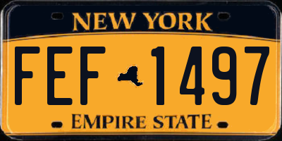 NY license plate FEF1497