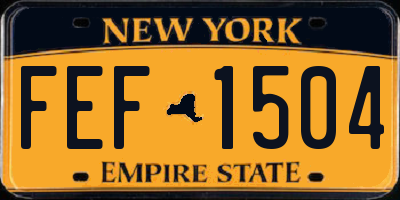 NY license plate FEF1504