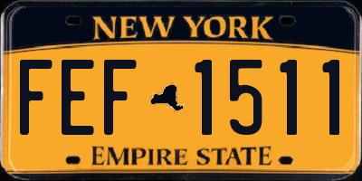 NY license plate FEF1511