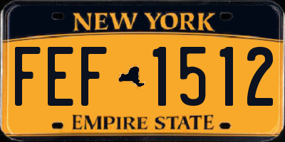 NY license plate FEF1512