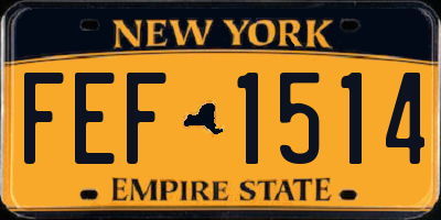 NY license plate FEF1514