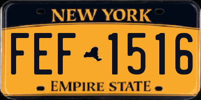 NY license plate FEF1516