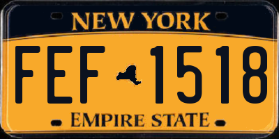 NY license plate FEF1518