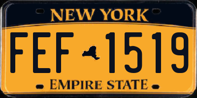 NY license plate FEF1519