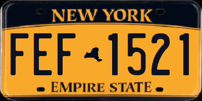 NY license plate FEF1521