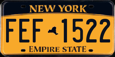 NY license plate FEF1522