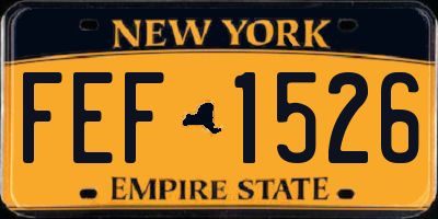 NY license plate FEF1526