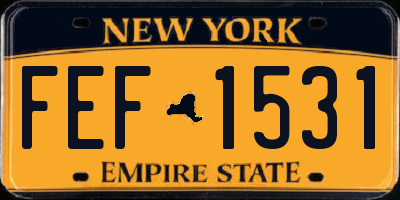 NY license plate FEF1531