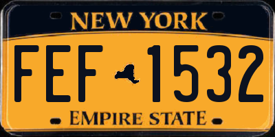 NY license plate FEF1532