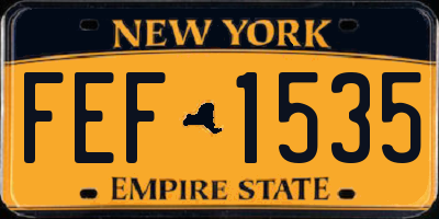 NY license plate FEF1535