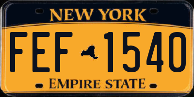 NY license plate FEF1540