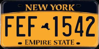 NY license plate FEF1542