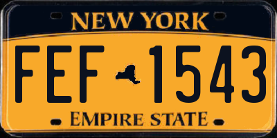 NY license plate FEF1543