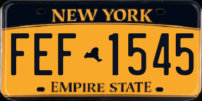 NY license plate FEF1545