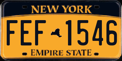NY license plate FEF1546