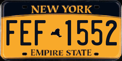 NY license plate FEF1552