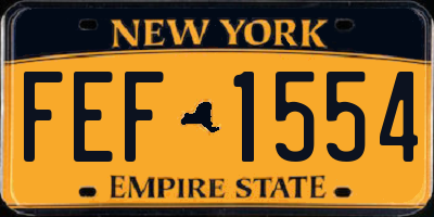 NY license plate FEF1554