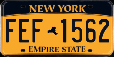 NY license plate FEF1562