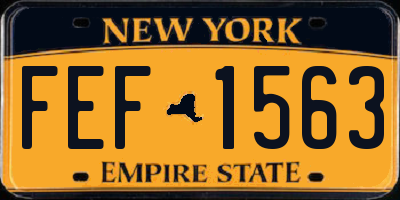 NY license plate FEF1563