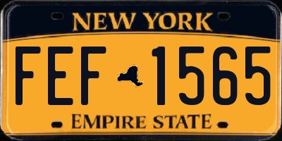 NY license plate FEF1565