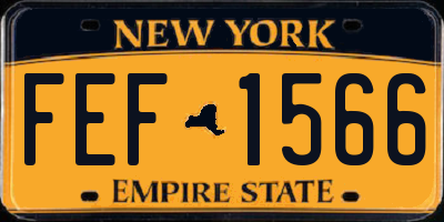 NY license plate FEF1566