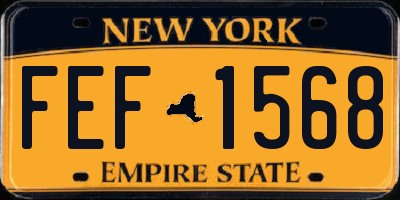 NY license plate FEF1568