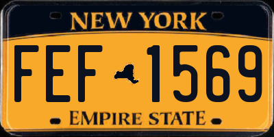 NY license plate FEF1569