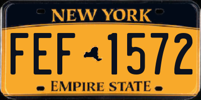 NY license plate FEF1572