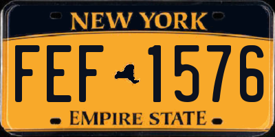 NY license plate FEF1576