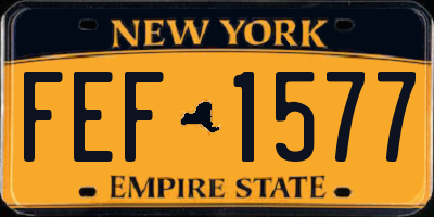 NY license plate FEF1577