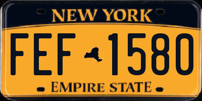 NY license plate FEF1580