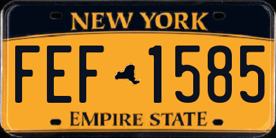 NY license plate FEF1585