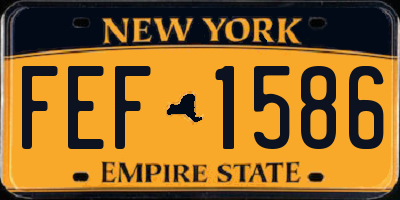NY license plate FEF1586