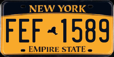 NY license plate FEF1589