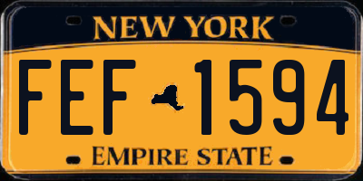 NY license plate FEF1594